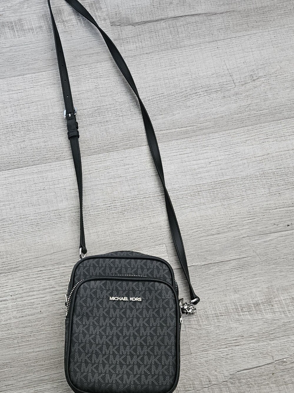 Michael Kors Black MK Logo Crossbody Messenger Bag